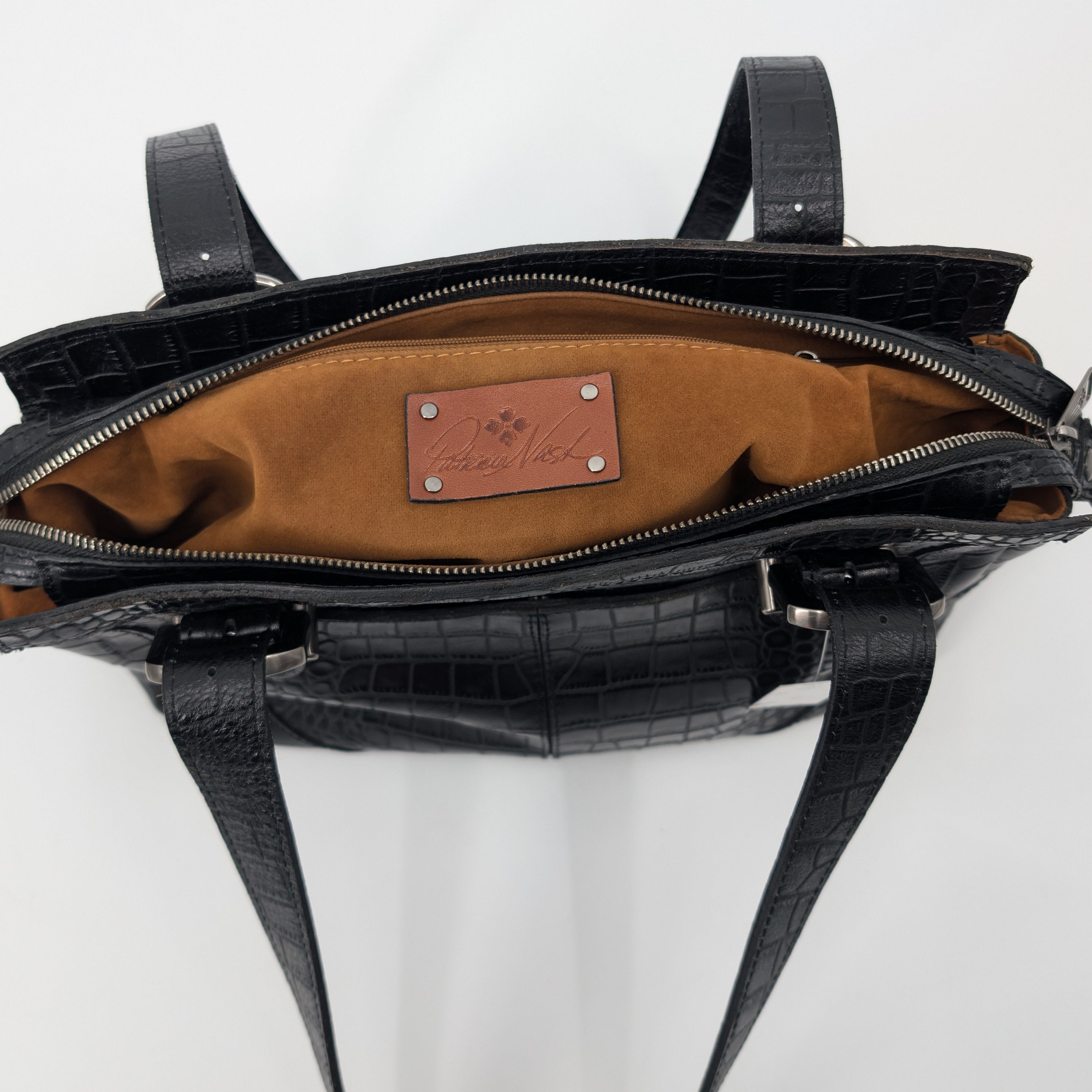 Patricia Nash Black Crocodile Purse
